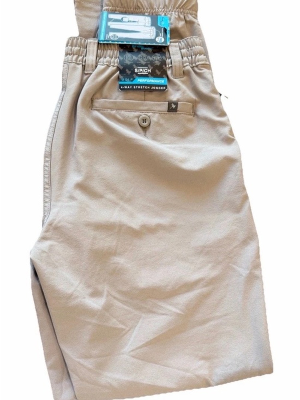 Birdie Bound Performance Golf Joggers Men's S Khaki Stretch Outdoors Drawstring